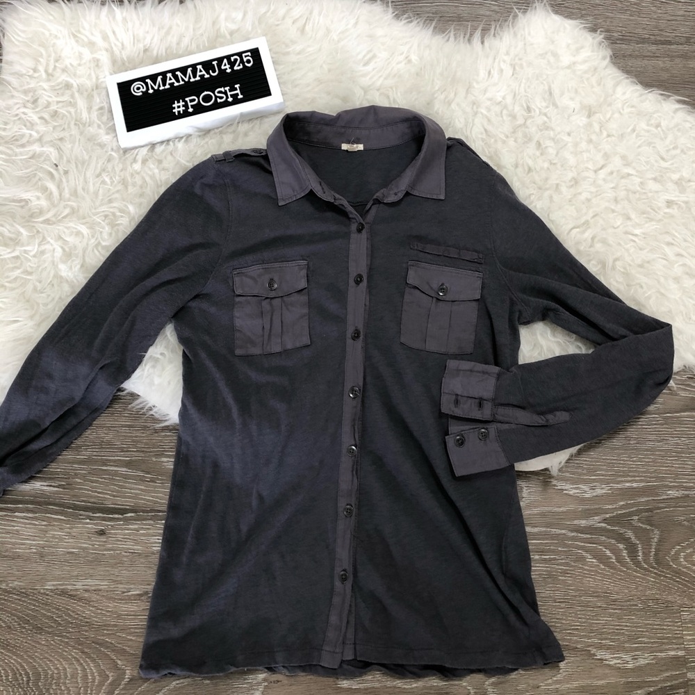 J Crew grey casual shirt medium soft & comfy